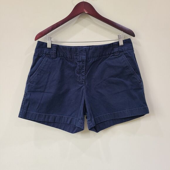 J. Crew Womens Classic Twill Chino Short Navy Size 10 City Fit Neutral Everyday - Picture 1 of 9